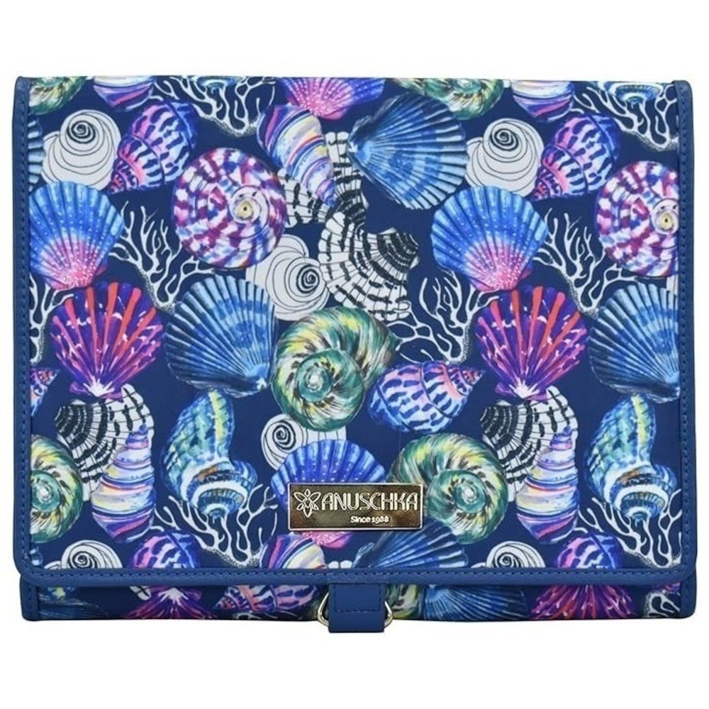 Anuschka Hanging Travel Organizer Artwork Print Nylon Fabric with Leather Trim
